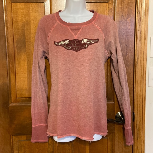 Harley-Davidson Tops - Harley Davidson Wing Bar and Shield Logo Raglan - Size Medium- EUC